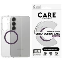 CARE by PanzerGlass Flagship Urban Combat Purple QI-Hülle für Samsung Galaxy S25+ – transparent