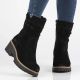 6. Damen-Ankle-Boots aus Leder, gerüscht, schwarz, Filippo DBT6402