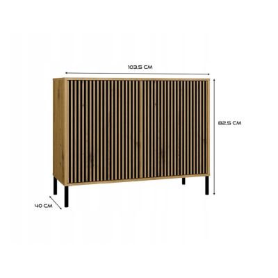 3. KAMARO 2D SLIM ARTISAN Kommode/SCHWARZ