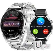GIEWONT Vertex SmartCall GW450-5 Smartwatch in Silber/Carbonleder