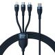 Baseus Flash Series II-Kabel USB Typ C / USB Typ A - USB Typ C / Lightning / Micro-USB 100 W 1,5 m blau (CASS030203)