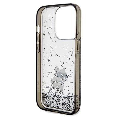 7. Karl Lagerfeld Liquid Glitter Choupette Hülle für iPhone 14 Pro Max – transparent