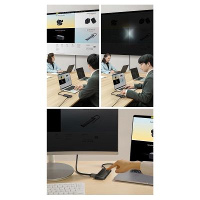 13. Baseus Lite Series multifunktionaler USB-Typ-C-HUB – 2 x USB 3.0 / USB Typ C / HDMI 1.4 / SD/TF OTG schwarz (WKQX050001)