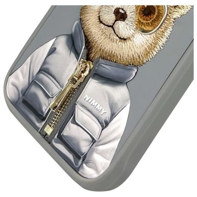 4. Nimmy Cool&Cute 2.0 Bear Case für iPhone 16 Pro Max - Grau
