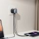 7. Joyroom JR-TCL02 65W USB-A USB-C GaN-Ladegerät mit integriertem USB-C-Kabel – Schwarz