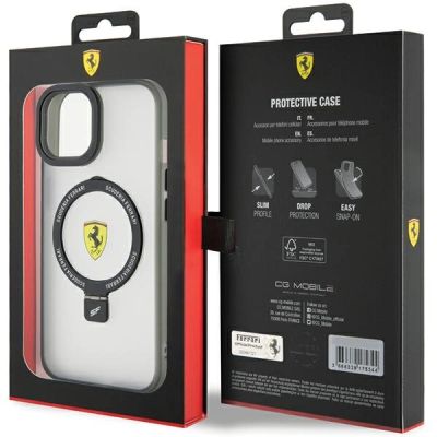 8. Ferrari FEHMP15SUSCAK iPhone 15 6,1" schwarz/schwarz Hardcase Ring Stand 2023 Collection MagSafe
