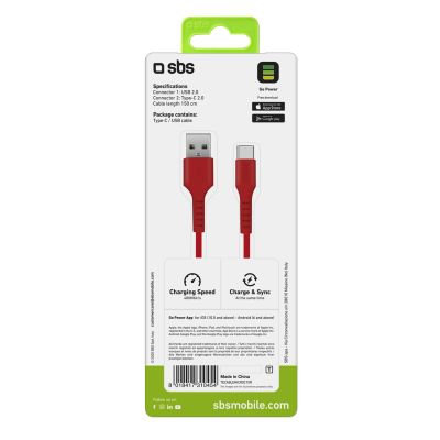 3. SBS TECABLEMICROC15R USB-A - USB-C-Kabel 1,5 m - rot