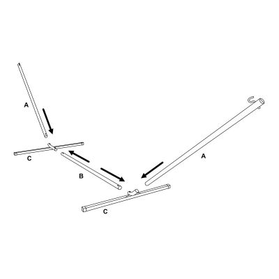 21. Metall-Hängemattengestell 374x91x111 cm