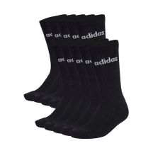 Adidas gepolsterte, lineare Crew-Socken, 10 Paar, Schwarz, KF9092