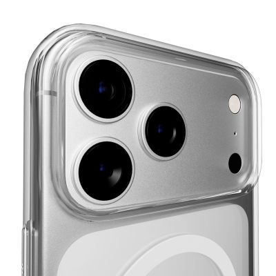7. Puro Lite Mag TPU+PC Hülle kompatibel mit MagSafe für iPhone 17 Pro - Transparent mit weißem Ring