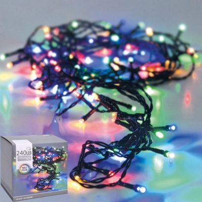 5. Lichterkette für den Weihnachtsbaum, 240 LEDs, Timer, mehrfarbig