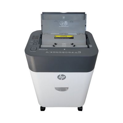 22. HP ONESHRED Auto 100CC Papiervernichter, Weiß und Grau