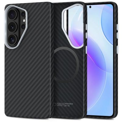 Tech-Protect Ion Carbon MagSafe Hülle für Samsung Galaxy S26 Ultra – Schwarz und Silber