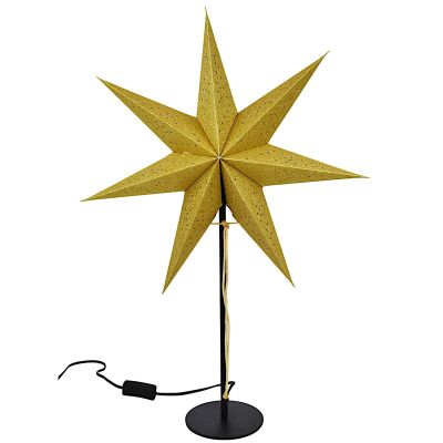 2. DEKORATIVE STEHLEUCHTE STERN 65 CM E14 GOLD