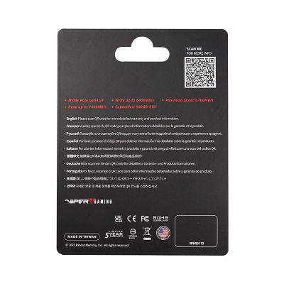 10. Patriot Viper VP4300L M.2 PCI-Ex4 NVMe 1TB SSD