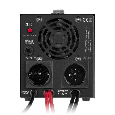 6. KEMOT PROsinus-1000 Notstromversorgung, reiner Sinuswellenwandler mit Ladefunktion, 12 V/230 V, 1000 VA/700 W – Schwarz