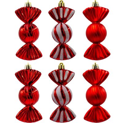 6. SICHERER KUNSTSTOFFKUGEL-MATRIX-BONBONS, 6 STÜCK, MICA-ROT