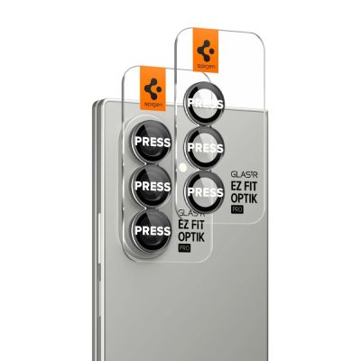 6. Spigen Optik Pro HD Glas.TR EZ Fit 2er-Pack Kameraschutz für Samsung Galaxy Z Fold 7 - Schwarz