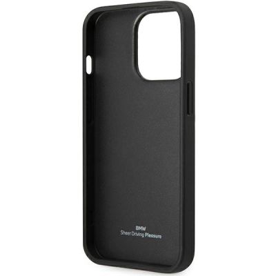 7. Hülle BMW BMHCP14L22RBDK iPhone 14 Pro 6.1" schwarz/schwarz Hardcase Leder Blue Dots