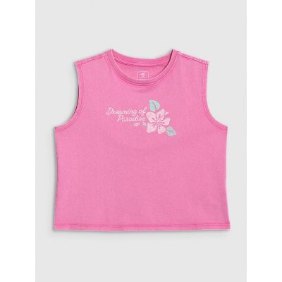 5. Ärmelloses Mädchen-T-Shirt mit Aufdruck 4F 4FJRSS26TSLEF328-54S