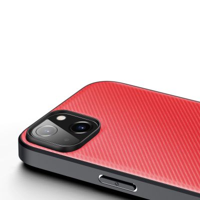 6. Dux Ducis Fino Hülle aus Nylon für iPhone 14 Plus rot