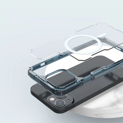 13. Nillkin Nature Pro Magnetische Hülle iPhone 14 Plus magnetische Hülle MagSafe blau