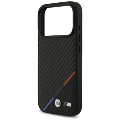 6. BMW M Carbon Tricolor Line MagSafe Case für iPhone 17 Pro - Schwarz