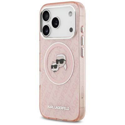 2. Karl Lagerfeld IML Glitter Karl & Choupette Heads Logo MagSafe Case für iPhone 17 Pro - Pink