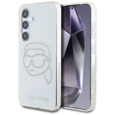 Karl Lagerfeld Rhinestones Karl Head Logo Samsung Galaxy S25 Hülle transparent