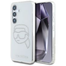 Karl Lagerfeld Rhinestones Karl Head Logo Samsung Galaxy S25 Hülle transparent