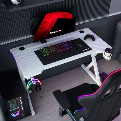 8. Huzaro Hero 2.3 RGB Weißer Schreibtisch