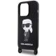 5. Karl Lagerfeld KLHCP15XSCBSKNK iPhone 15 Pro Max 6,7" Hardcase schwarz/schwarz Crossbody Silikon Ikonik