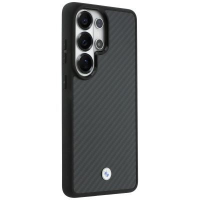 4. BMW Logo Magnetische MagSafe-Hülle aus Carbonfaser für Samsung Galaxy S26 Ultra – Schwarz