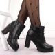 9. Damen-Stiefeletten mit Blockabsatz, schwarz M.Daszyński SA218-8