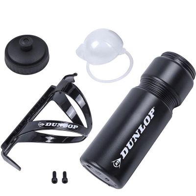 5. DUNLOP 750-ml-Fahrradflasche mit Flaschenhalter, schwarz