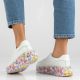 7. Leder-Plateau-Sneaker mit weißem Blumenmuster Filippo DP7507