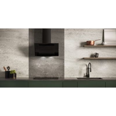 2. MAAN Vertikale Eco Duo Glashaube, schwarze Glasfront, 60 cm breit.