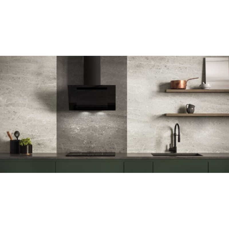 2. MAAN Vertikale Eco Duo Glashaube, schwarze Glasfront, 60 cm breit.