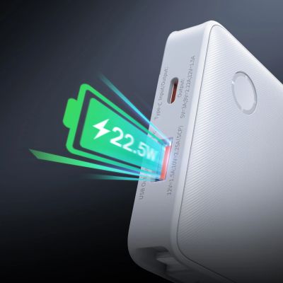 9. Baseus Airpow Lite 10000mAh 22,5W Powerbank mit integrierten USB-C- und Lightning Kabeln – Weiß