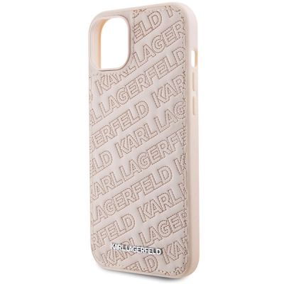 6. Karl Lagerfeld Quilted K Pattern Hülle für iPhone 15 Plus / 14 Plus – Rosa