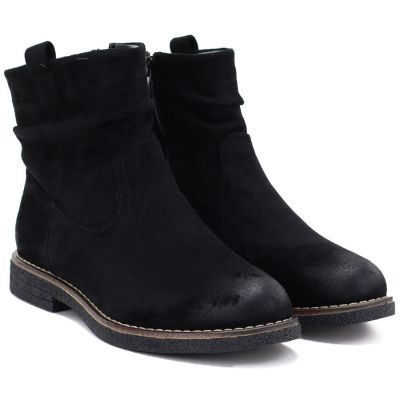 4. Schwarze Wildleder-Ankle-Boots für Damen, Jezzi ASA296-4
