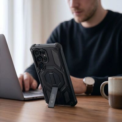 5. Tech-Protect MagBlast MagSafe Hülle + 2er-Pack Schutzglas für Samsung Galaxy S26 Ultra – Schwarz