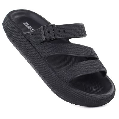 Sportliche Damen-Flip-Flops mit dicker Sohle für den Pool, schwarz, Big Star TT274A037