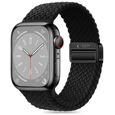 Tech-Protect Nylonmag-Armband für Apple Watch 4 / 5 / 6 / 7 / 8 / 9 / SE / Ultra 1 / 2 (42 / 44 / 45 / 49 mm) – Schwarz