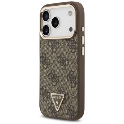 2. Guess 4G Triangle Logo MagSafe Case für iPhone 17 Pro - Braun und Gold