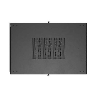 10. 19" 22U 800x1200 schwarzer Lanberg Stand-Rackschrank mit perforierten Türen (flach verpackt)