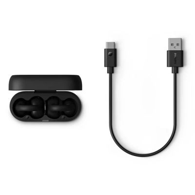 7. Philips TAQ2000BK True Wireless Stereo (TWS) Headset der Serie 2000 mit Ohrbügeln, offenem Design, Bluetooth-Anrufe/Musikwiedergabe, Schwarz