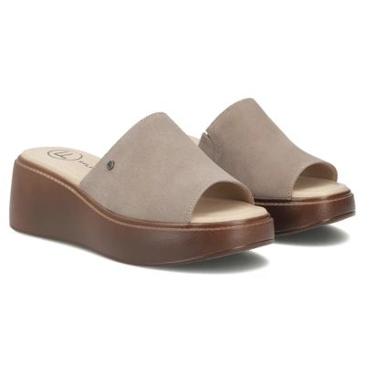 4. Filippo DK7798 Damen-Sandalen aus taupefarbenem Leder