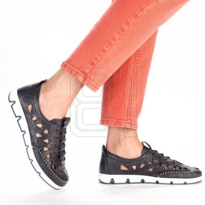 12. Rieker W RKR652 marineblaue durchbrochene Lederschuhe