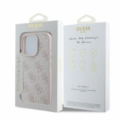 4. Guess 4G Classic Hülle für iPhone 16 Pro Max – Rosa